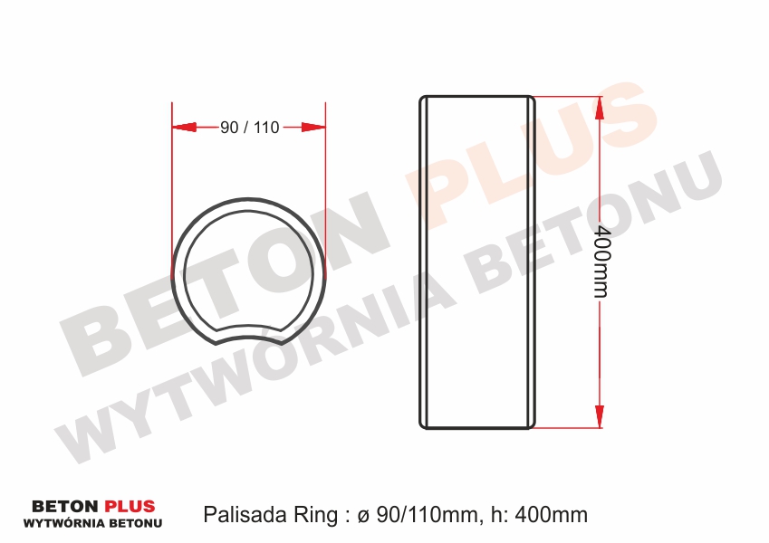 Galanteria betonowa palisada Ring dekoracyjna